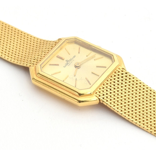 81 - A Baume & Mercier 18ct gold ladies wrist watch, 17J Baume & Mercier movement, 23mm wide, weight with... 