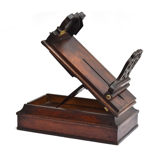 211 - A late Victorian mahogany stereoscope, in the manner of Newton & Co., the upper half with fold down ... 