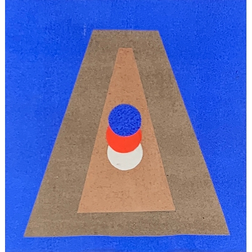 476 - Italo Valenti (1912-1995), 'Pyramide im Blau', 1973, collage and gouache on paper, 23x22cm