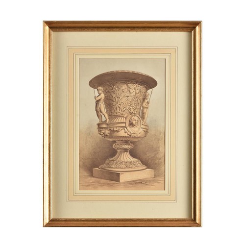 459 - After Matthew Digby Wyatt, A set of five decorative prints of urns and tableware, to include a silve... 