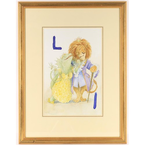 455 - Patrick James 'P.J' Lynch (British 20th century), 'The Letter L', watercolour, signed with initials ... 