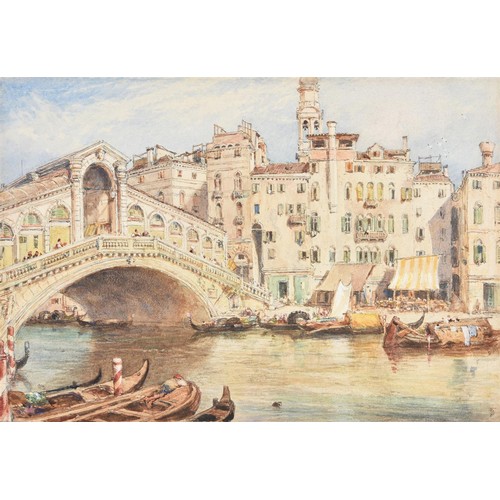 364 - Attributed to Myles Birket Foster (British 1825-1899), The Rialto bridge, watercolour, bears monogra... 