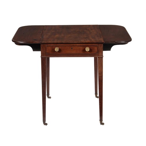 614 - A George IV mahogany Pembroke table, c.1825, with a frieze drawer and an opposing false drawer, the ... 