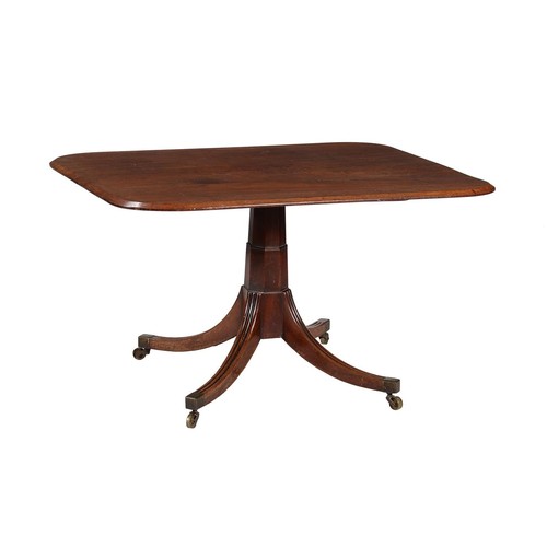 649 - A 19th century mahogany rectangular pedestal table, 70cm high, 88cm deep, 124cm wide

Provenance: Pr... 