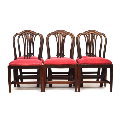 652 - A set of six George III mahogany dining chairs