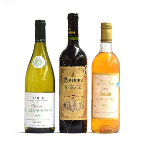 318 - 2008 William Fevre Chablis, Burgundy (75cl/12.5%); 1992 Chateau Du Vivier Sauternes (75cl/13%); 2008... 