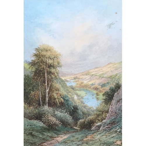 343 - R Macauley (British late 19th century), 'On the Wye' and 'The Wye, Aberedw', watercolour, signed, 54... 