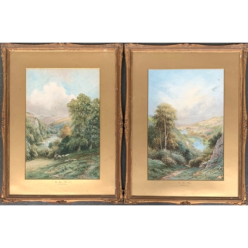 343 - R Macauley (British late 19th century), 'On the Wye' and 'The Wye, Aberedw', watercolour, signed, 54... 