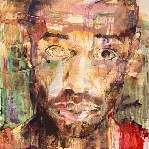 423 - Sandra Shashou, Thierry Henry 2004, oil on canvas, 174cm square