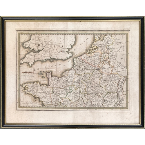 325 - Cassini, Gio. Ma. (Giovanni Maria) 1745-1824, hand coloured map of Northern France and the Channel c... 