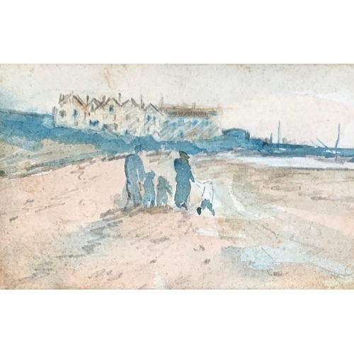 356 - Kathleen Sylvester Le Clerc Fowle (1903-1992), coastal scene, watercolour, 9x14cm