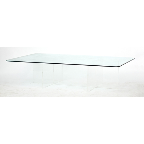 699 - A lucite and glass coffee table by Albrizzi of Sloane Square, 153cm wide, 92cm deep, 37cm high