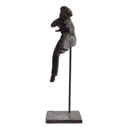 241 - Betty Wachsstock, signed bronze, fiddler, numbered 7/7, 58cm high