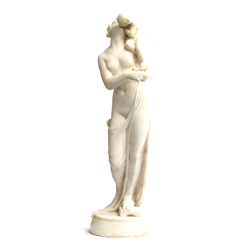 243 - A marble figure of mother and child, 70cm high