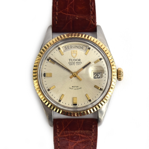 87 - A Tudor Oyster Prince Date Day automatic gent's wrist watch, the dial with baton markers, 38mm diame... 