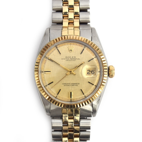 88 - A Rolex Oyster Perpetual Datejust stainless steel and gold gent's automatic wrist watch, ref. 1601, ... 