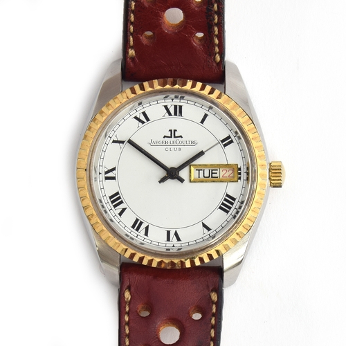 93 - Jaeger Le Coultre Club gentleman's wristwatch, the white dial with Roman numerals, centre sweep seco... 