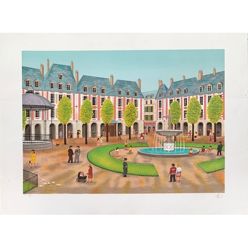 448 - Francois (Fanch) Ledan (French, b. 1949), 'Garden Square', colour lithograph, wove, signed in pencil... 