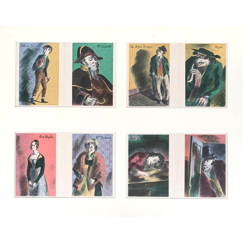 515 - Barnett Freedman (1901-1958), a set of eight coloured lithographic illustrations for 'Oliver Twist',... 