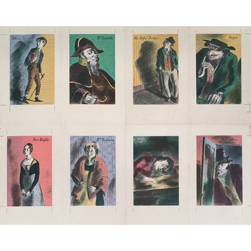 515 - Barnett Freedman (1901-1958), a set of eight coloured lithographic illustrations for 'Oliver Twist',... 