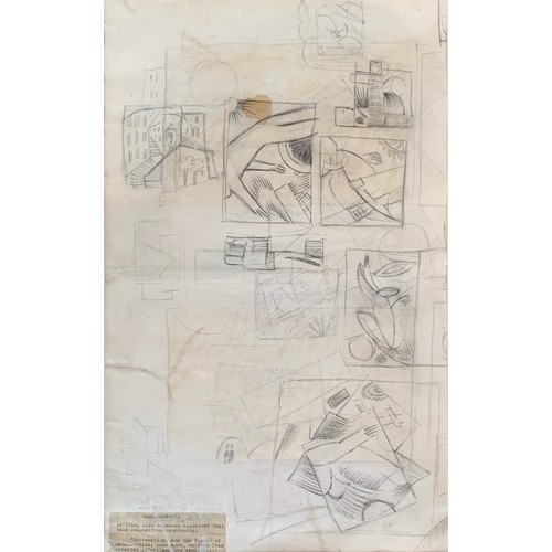 475 - Attrib. Olga Vladiminovna Rozanova (1886-1918), 'Suprematism 1916', pencil and collage with coloured... 