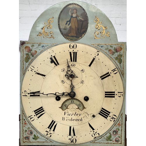 575 - An oak longcase clock, dome top, the 11.5