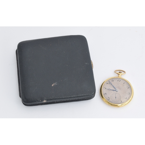 65 - A late Victorian 18ct fob watch, the dial with Arabic numerals and outer minutes track, blued hands,... 