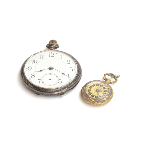 70 - An 800 silver open face pocket watch, Arabic numerals and subsidiary seconds to white enamel dial, n... 