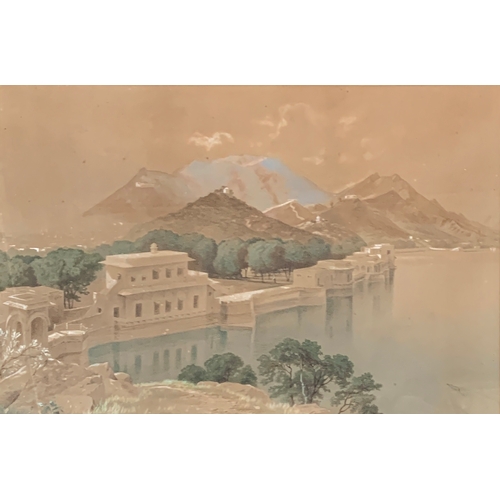 341 - 19th century, Anglo-Indian school, The Maharajah's Palace, Ajmer, Rajputana, watercolour and bodycol... 