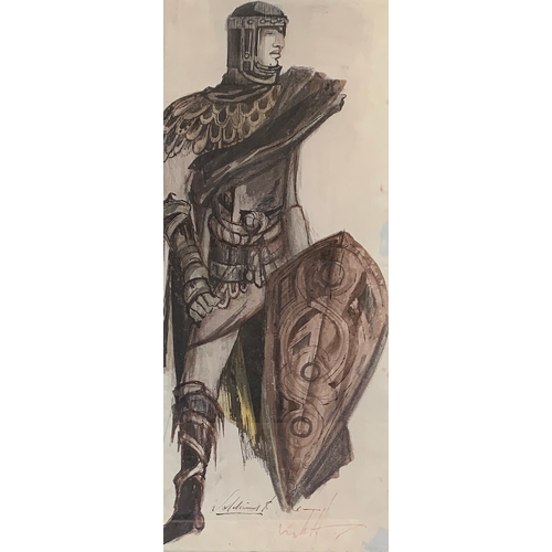 500 - Yolanda Sonnabend (1935-2015), Soldier, pen and colour wash, 41.5x17cm