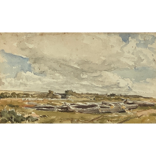 369 - Thomas Collier, RI (1840-1891), New Forest Logs, pencil and watercolour, signed and taed 1883 lr.rt.... 