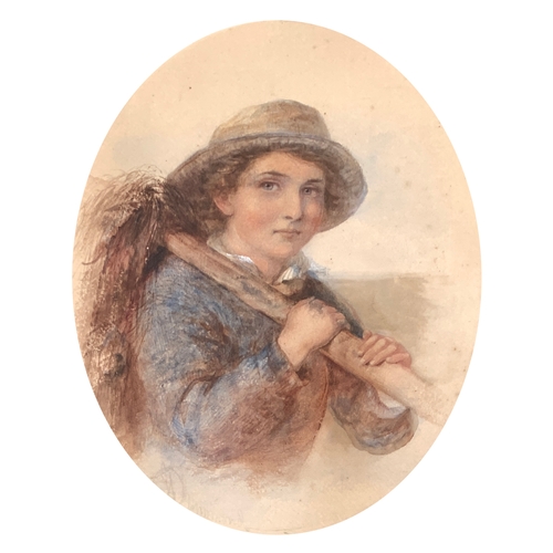 351 - James Drummond RSA FSA (Scottish 1816-1877) Portrait of a Boy, 1866 signed and dated watercolour hei... 