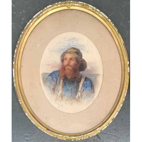 352 - James Drummond RSA FSA (Scottish 1816-1877) Portrait of a  Sailor, 1869 signed and dated watercolour... 