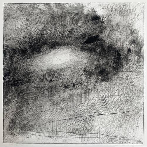 526 - John Virtue (b.1947) Landscape etching No 9 #2, plate size: 30x30cm