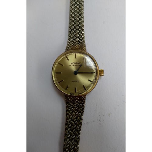 49 - A ladies Seiko quartz wristwatch; together with a Montine of Switzerland Quartz watch