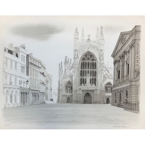 454 - David Gentleman (b.1930), two lithographs: Bath Abbey, 65 of 100, 44x57cm and 'The Wedge', no. 50 of... 