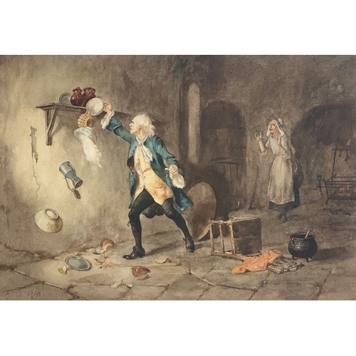 346 - George Hay RSA, RSW (1831 - 1912), 'In a rage', watercolour, signed lower left, c. 1875, 28 x 40cm