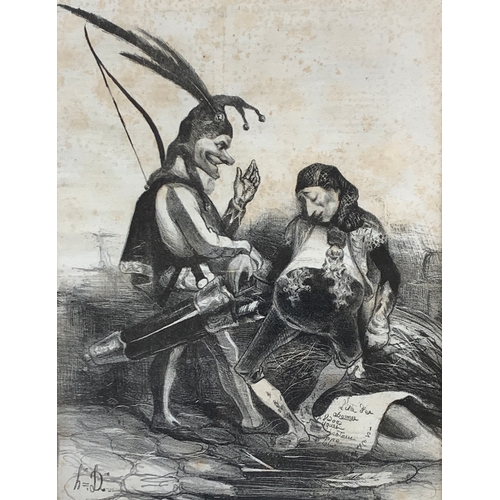 431 - After Honore Daumier, 1808-1879. 'Vas te coucher Figaro, tu sens la fièvre', 1833, lithograph, 28x20... 