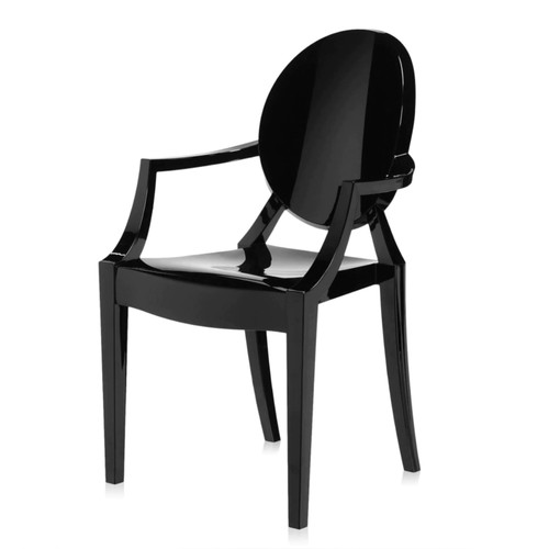 706 - A Louis Ghost by Kartell armchair, retailed by Heal's, in high gloss black polycarbonate