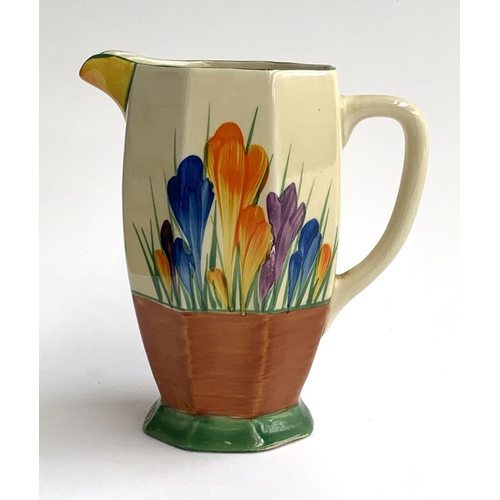 149 - A Clarice Cliff 'Crocus' pattern jug, 17cmH