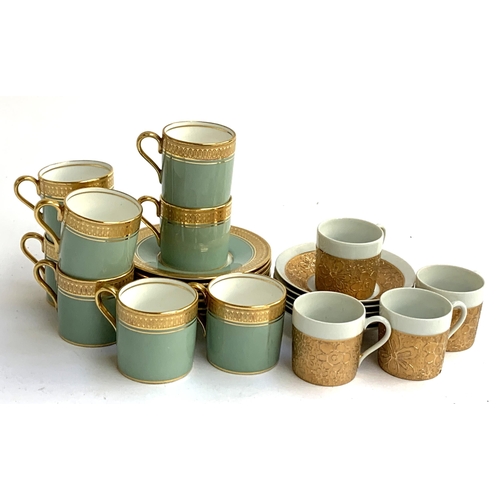 178 - An Ainsley turquoise and gilt coffee service comprising coffee cans and saucers, together with 4 Lim... 