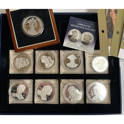 86 - A quantity of collector's coins to include Gibraltar five pounds 2012, Queen Mother Barbados 1994, 2... 