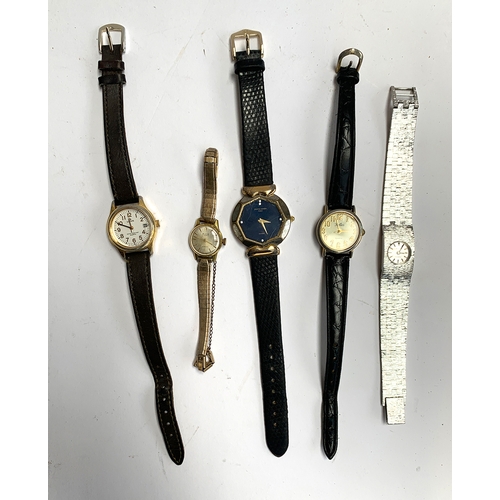 112 - Five wristwatches, Pierre Cardin, two Avia Incabloc watches, Lorus, and a Reflex