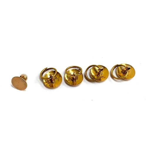 8 - Four 9ct gold cufflinks, gross weight approx. 5.8g; together with a single yellow metal and pearl dr... 