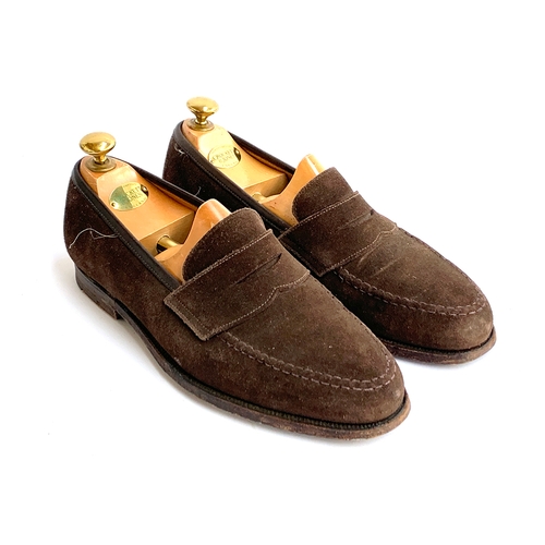 786 - A pair of Crockett & Jones 'The Boston' chocolate brown suede loafers, size 8E, with Crockett & Jone... 