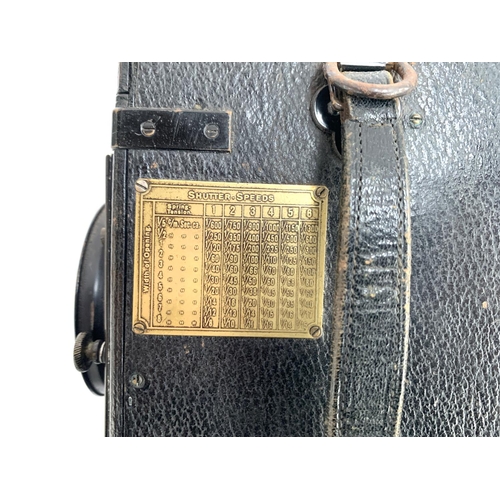 256 - A Mentor Meyer camera serial no 39692, marked A. O. Roth, 85 Ringstead Road, Catford, London, with a... 