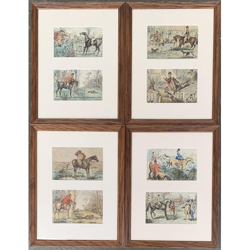 265 - After John Leech, a set of 8 illustrations for R S Surtees, Handley Cross, hand coloured etchings, e... 