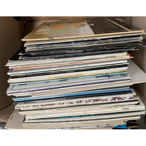 290 - A mixed box of vinyl LPs, mainly jazz and swing, to include Count Basie, together with a quantity of... 