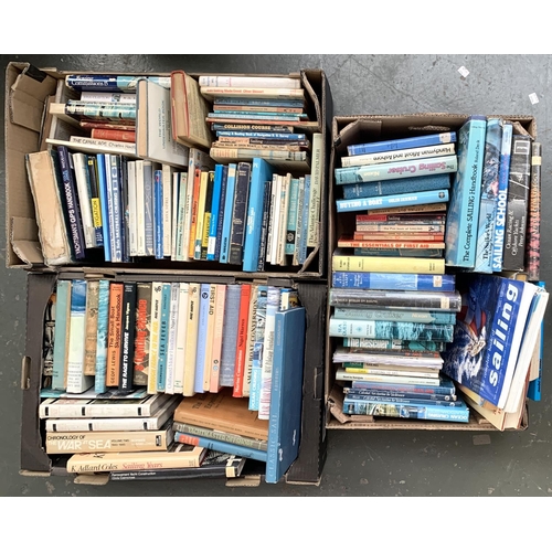 296 - Three boxes of books, mainly on sailing and navigation