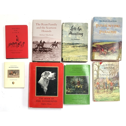 214 - A lot of eight hunting related books, including Daphne Moore, 'In Nimrod's Footsteps' and 'The Book ... 